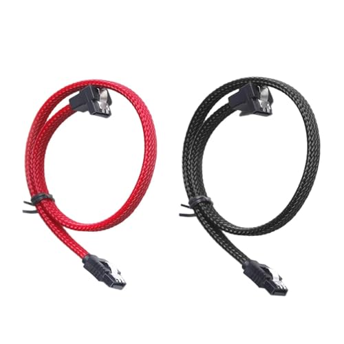 Cable SATA 3.0 III 50 cm 7 Pin Ángulo Derecho Rojo y Negro miniatura 4