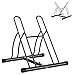 HOMCOM Soporte para Aparcar 2 Bicicletas, Aparcamiento Estacionamiento para Bicis, Inferir 65mm de Ancho, Fácil de Montar, Almohadilla Antideslizante, Interior y Exterior, 60x54x57 cm, Negro