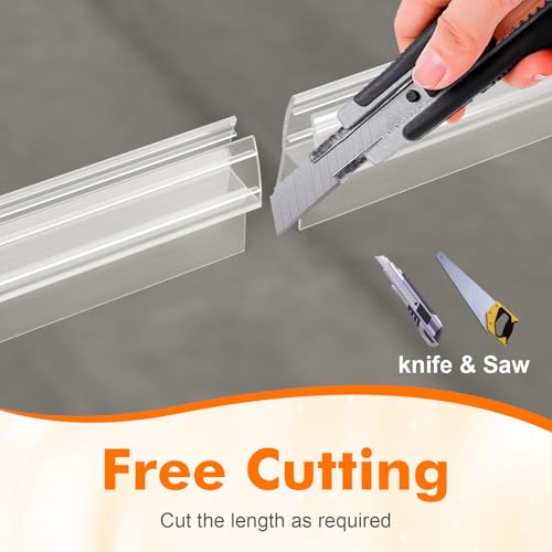 Ibergrif M102-100 Duschdichtung für 5-8mm Glastüren,2 Stück 100cm Verlängerter Wasserabweiser, Perfekter Passform, Duschtürdichtung für alle Duschtüren, Wasserdicht
