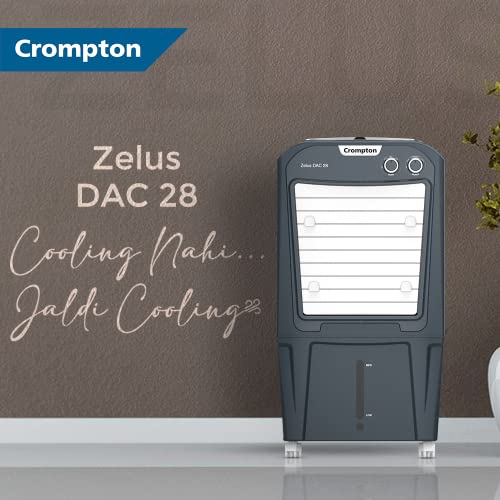 Crompton Zelus 28 Litres Desert Air Cooler for home | Large & Easy Clean Ice Chamber | 4-Way Air Deflection | High Density Honeycomb Pads | Everlast Pump | Auto Fill view 2
