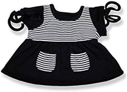 Teddy Bear Clothes Black Long Top with White Stripes Fits Most 14"-18" Build-a-Bear and Make Your Own Stuffed Animals image 2