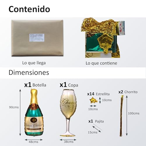 Party Decoration for Special Events Giant Inflatable Champagne Bottle and Glass. Gold Star Balloons. Bachelor Parties - Image 3
