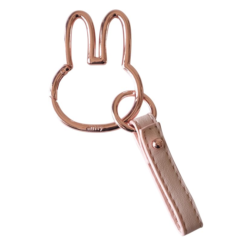 Miffy Carabiner Keychain Dick Bruna Character Strap Pink Gold Japan