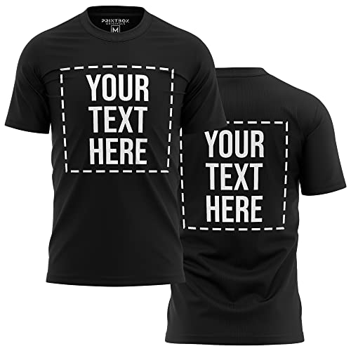 Custom Shirt for Men, Design Your Own Shirts, Personalized T-Shirts Womens Kids Front & Back Black