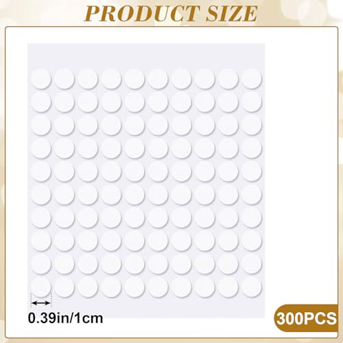 Image of SmallCat 300pcs Foam Dual-Adhesive Dots, Self-Adhesive Mini Foam Dot Circles, Round EVA Tape for Wall Decoration Poster Greeting Cards Birthday Cards Invitation DIY Crafts- White
