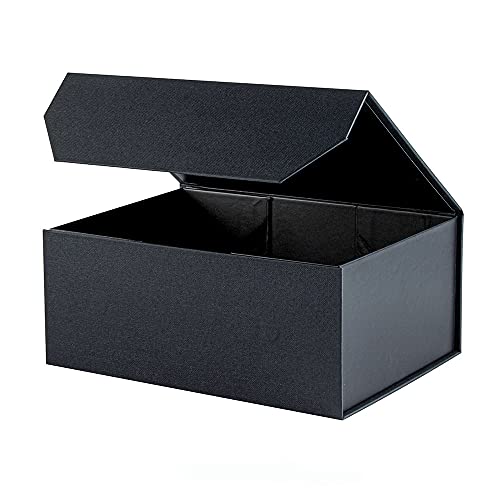 Image of OBMMIRAO Upgrade 5PCS Black Gift Box 9.5x7x4 Inches, Sturdy Gift Box with Lid for Gift Packaging, Foldable Magnetic Closure Storage Boxes, Bridesmaid proposal box, Rectangle Collapsible Box