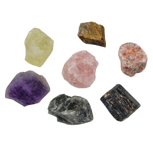 7Pcs Energy Crystals for Good Fortune Natural Raw Crystals Set