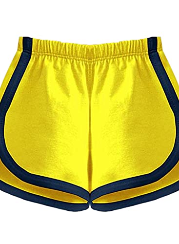 Image of A.T.U.N. (ALL THINGS UBER NICE) Baby-Girl's Hotpants Regular Cotton Shorts (GSHT HOL Yellow-Navy 0-3 Months)