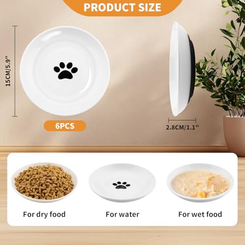 Foydream Hundenapf Keramik, 6 Stück 250 ML Futternapf Hund Erhöht mit Rutschfestem Silikonboden, Hunde Napfset für Kleine Hunde Katzen Ideale per Conservar