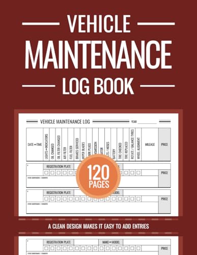 Vehicle Maintenance Log Book: Service and Repair Record Book for Vehicles, Vehicle Service Log Book, Car Maintenance Log Book, Vehicle Maintenance Records Book