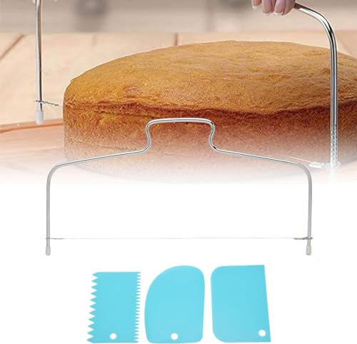 Cortador de tartas, cortador de tartas, herramienta de pastelería, separador de bases de tartas, cortador de tartas de acero inoxidable, cortador de postres para repostería casera, línea fácil