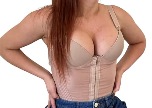 Cinta Alta Compressão Com Bojo 12 Barbatanas (Bege, 48)