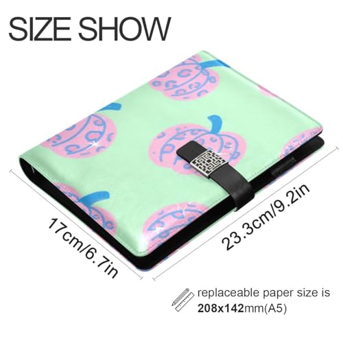 Carnet de notes ligné cuir imperméable léopard citrouille 17x23