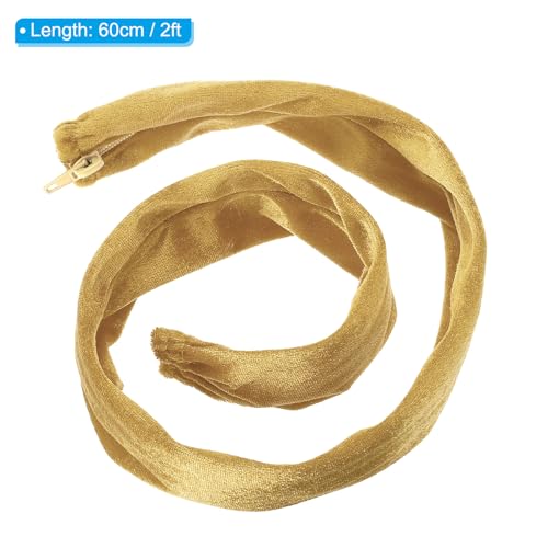 Image of PATIKIL 2ft Lamp Chain Cover, Chain Protective Sleeve Washable with Zipper for Chandelier Lighting Wires Swing Light Fixture, Gold Tone