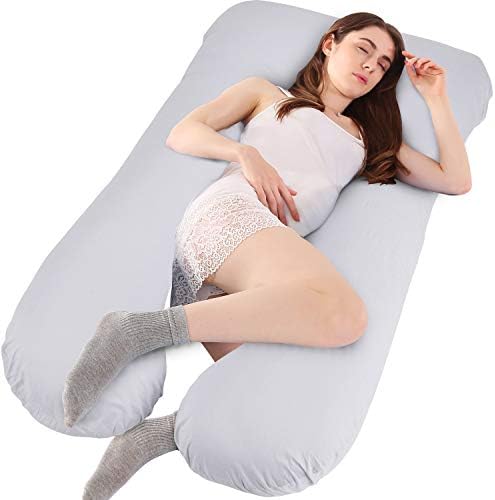 Victostar Pregnancy Pillow,57'' U Shaped Maternity Pillow with Removable Cover Full Body Pillow Support for Back, Hips, Legs, Belly (Blue)