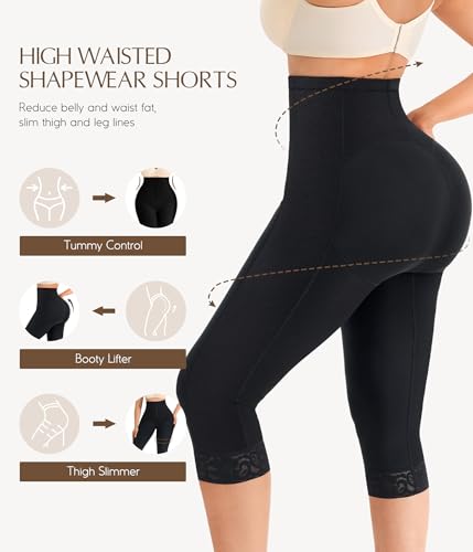 MERYOSZ Butt Lifter for Women Thigh Slimmer Shapewear High Waist Trainer Panties Tummy Control Body Shaper Shorts4