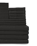 Baltic Linen Company Multi Count 100-Percent Cotton Complete 24-Piece Towel Set, Black