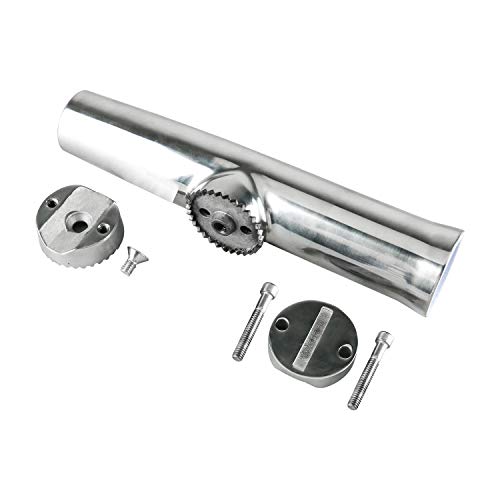 Hyddnice 2Pcs Tournament Style Clamp On Fishing Rod Holder For Rails 1" To 1-1/4" Rail Mount Stainless Steel Adjustable Fishing Rod Holder #TOP2