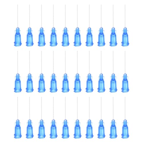 QUARKZMAN - QUARKZMAN 100 Pcs 25G Aiguilles de Distribution en Plastique avec Verrouillage Luer, Tube d'Aiguille en PTFE de 1 Pouce, Embout Émoussé en Plastique Résistant à la Chaleur Pp, Bleu