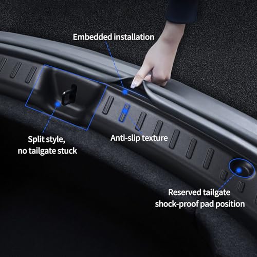 SHINELINERS New Upgrade Rear Bumper Guard for Tesla Model Y Juniper 2025-2026 ABS Material, Prevent Scratches, Easy Installation - Trunk Bumper Protector Accessories for Tesla Juniper by SHINELINERS - Image 2