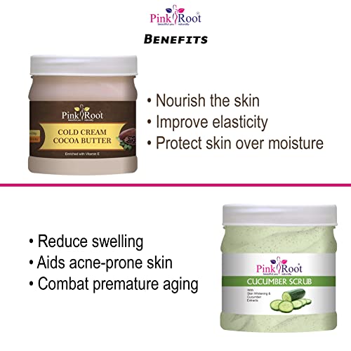 Image of Pink Root Cucumber Scrub 500gm with Cocoa Butter Cold Cream 500gm