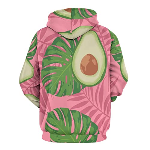 Sweatshirt pull bicolore vert rose UMENG avec capuche et manches longues