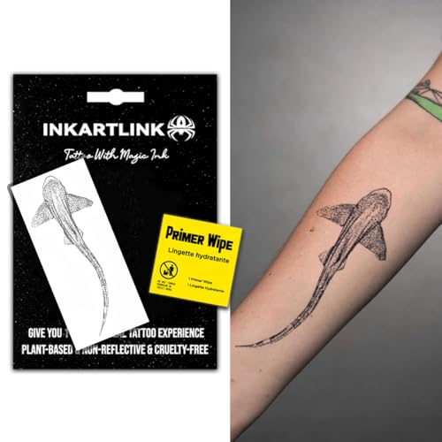 INKARTLINK Whale 2 Temporary Tattoos, Realistic Waterproof | Semi Permanent Tattoo, Body Stickers for Women & Men, Last 7-15 Days, Party Favors, Non-reflective, Exquisite Packaging