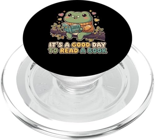 Its A Good Day to Read A Book Funny Frog Books Lover Reading PopSockets PopGrip for MagSafe