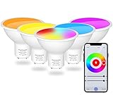 GU10 LED Smart Light Bulbs, Memzuoix 2.4G WiFi Light Bulb Compatible with Alexa Google Home, RGBCW...