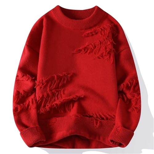 Men's Round Neck Couple Loose Knitted Pullover Sweater Casual Thickened Loose Pullover4