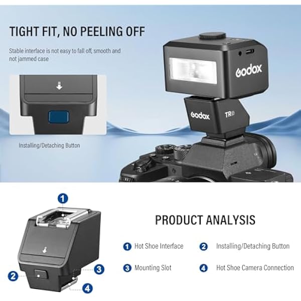 Увеличение высоты слайдера камеры Godox TR-C TTL Совместимость с Godox IM20 IM30 IT20-C IT30-C Совместимость с ZENIKO ZF04 ZF08 для камеры вспышки Canon