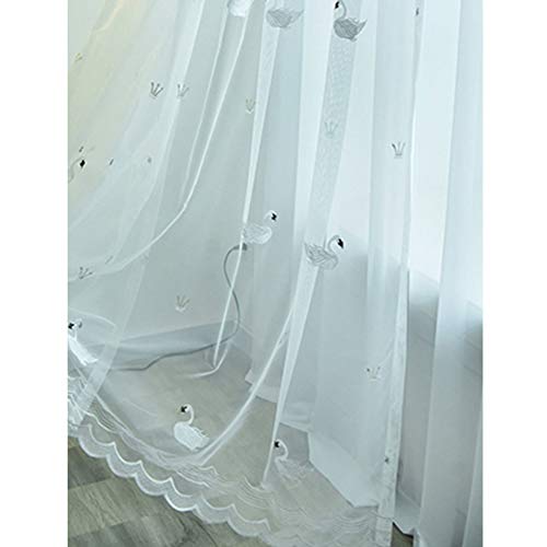 Voile rideaux pour enfants au motif cygne pour illuminer les rêves des petites filles