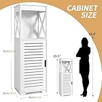 YIGANG Waterproof Bathroom Floor Cabinet,Standing Bathroom Storage Unit,Multi-Purpose Bathroom Furniture Cabinets with Door and Shelf,Suitable for Bathroom,Living Room,Corridor,Bedroom,White - Image 3