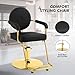 Artist hand Salon Chair for Hair Stylist, Hydraulic Barber Chair 360° Swivel Hair Stylist Chair, Thick Seat with Foot Rest Comfortable Salon and Spa Beauty Equipment Black and Gold