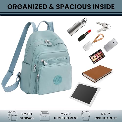 Image of TS WITH TECHSUN Stylish Lightweight Water Resistant Backpack for Women Girls | Anti-Theft Adjustable Shoulder Strap Bag | Multipocket Daypack for Travel, Shopping, Office, Work