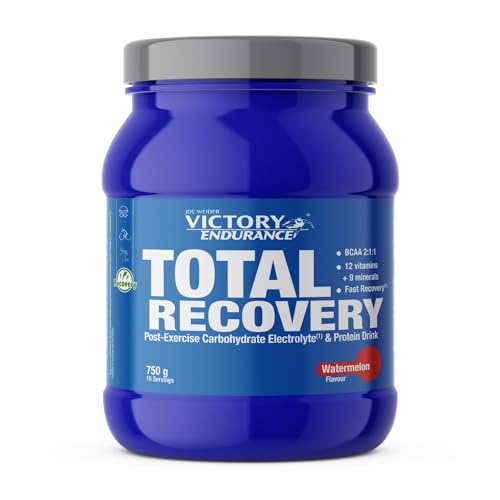 VICTORY ENDURANCE Total Recovery (750g) Sabor Sandía, Preparado Bebida Post-Entreno de Carbohidratos Electrolitos y Proteínas, Con BCAA 2:1:1, 12 Vitaminas y 9 Minerales, Recuperación Rápida