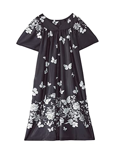 Image of AmeriMark Casual Women's Patio Muumuu House Dress Loose Comfortable Short Sleeve Sun Dress Lounger Gown Sleepwear for Ladies