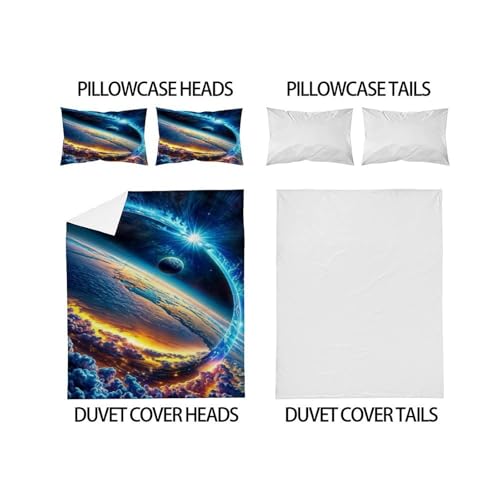 Housse de couette Cosmos terrestre imprimé stellar couvre-lit microfibre 220x240