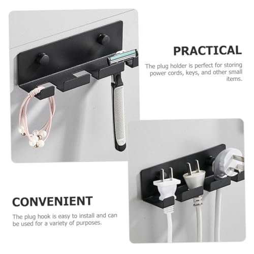 Organizador de cables para pared, gancho de aluminio negro miniatura 7