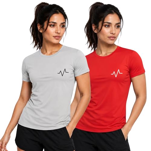 Image of 3Colors Women's Active Dry Fit Sports Active T-Shirt | Quick Dry Gym Workout Tee | Athletic Running Training Top-Active Signal