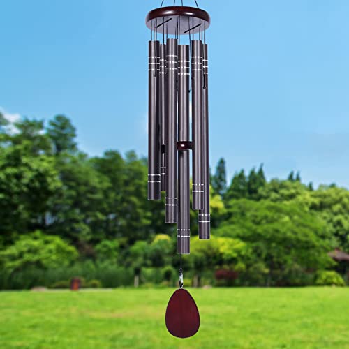 Suntimber DARK BROWN Large Wind Chimes Outside Deep Tone 42 Inch Memorial Wind Chimes thumb #1