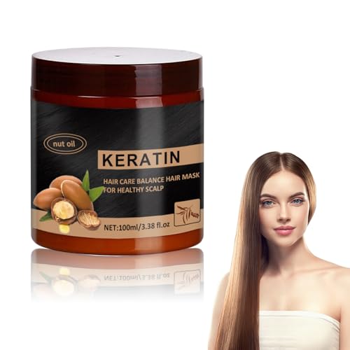 Mascarilla Pelo, Keratin Restore Mask, Repara Y Protege Mascarilla Protectora De Keratina, Tratamiento de Hidratación Profunda, Suavidad y Brillo, Cuidado Intenso y Suavidad, Para Todo Tipo de Pelo