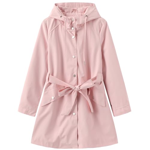 Women's Lightweight Anorak Utility Jacket Button Down Spring Waterproof Coat Fall Casual Hoodies