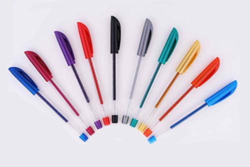 Image of Cello Whitemate Vivid Whiteboard Marker(4 Vivid Ink Colors - Orange, Magenta, Violet, Lime)| Stati Geltech Fun Glitter Gel Pen(Pack Of 10 Pens In Multicolour Ink)| Glitter Gel Pens For Art Lo