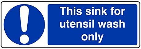 300mmx100mm This Sink For Utensil Wash Only Catering Sign Sticker Self Adhesive