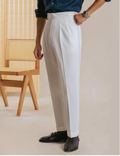 Mens Linen Chino Pants Casual Lightweight Summer Beach Trousers Slacks2