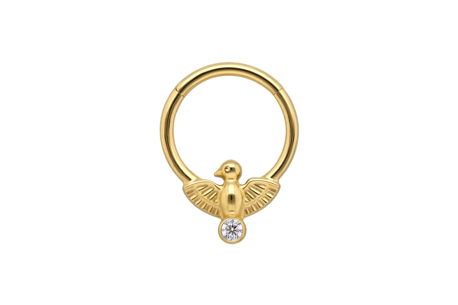 PIERCINGLINE Piercing Ring Titan Segmentring Clicker GEIER - Goldfarben, Silberfarben