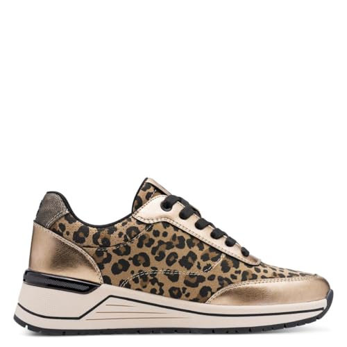 s.Oliver Damen Sneaker flach Low Top Wedge, Mehrfarbig (Leopard), 42 EU