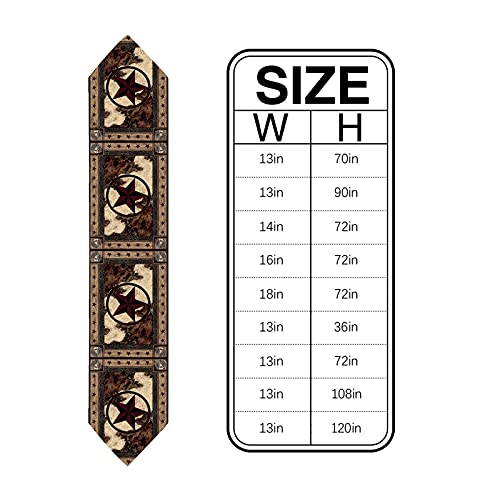 Linen Burlap Table Runner Western Texas Star On Wood Panel Rustic Vintage Style Kitchen Table Runner For Birthday Wedding Baby Shower Home Dining Table Decor,13X70 Inch #TOP5