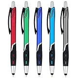 Stylus Pens - 2 in 1 Touch Screen & Writing Pen, Sensitive Stylus Tip - for Your iPad, iPhone, Kindle, Nook, Samsung Galaxy & More - Assorted Colors, 5 Pack